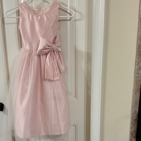 Sweet Kids Pink Dress with Pearl Detail - Picture 1 of 7